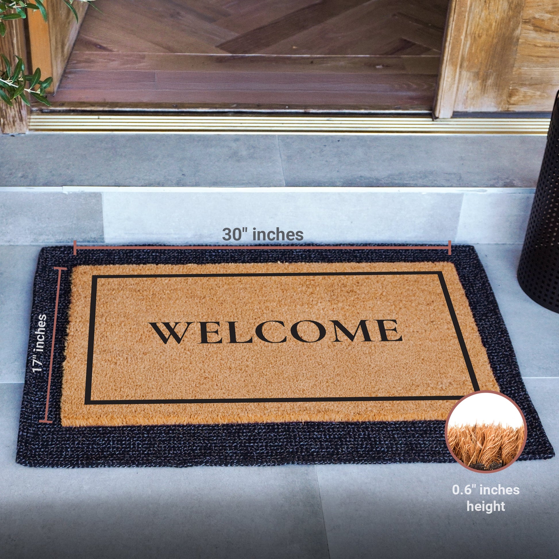 Classic Welcome Natural Coir Doormat - 17x30