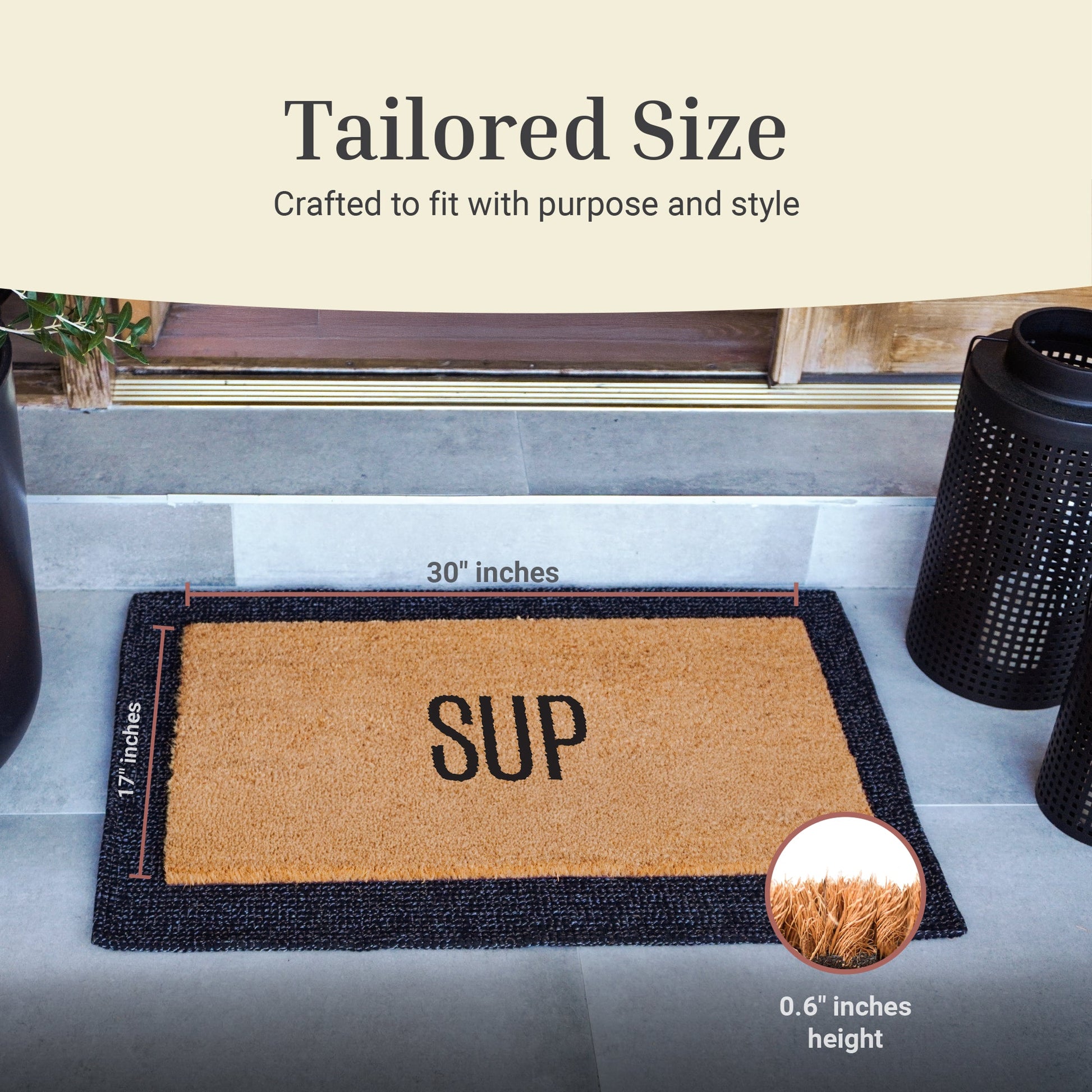 Simply Hello Natural Coir Doormat - 17x30