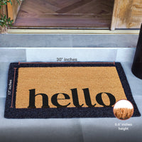 Bold Hello Natural Coir Doormat - 17x30