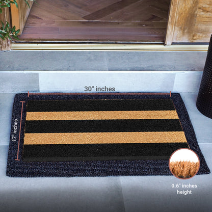 Wide Stripes Natural Coir Doormat - 17x30
