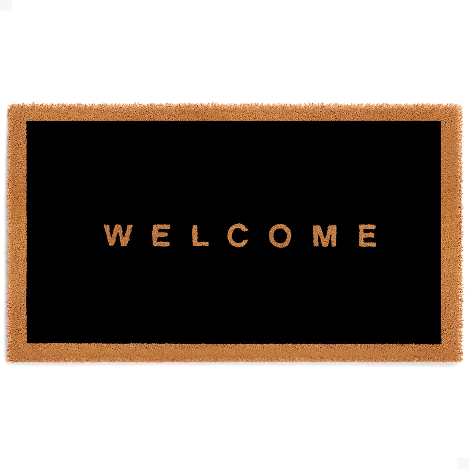Welcome Canvas Natural Coir Doormat