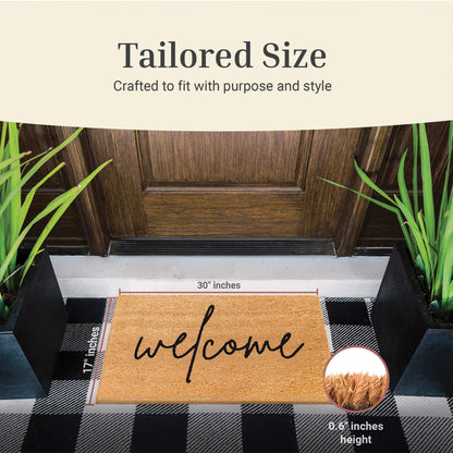 Warm Welcome Natural Coir Doormat - 17x30