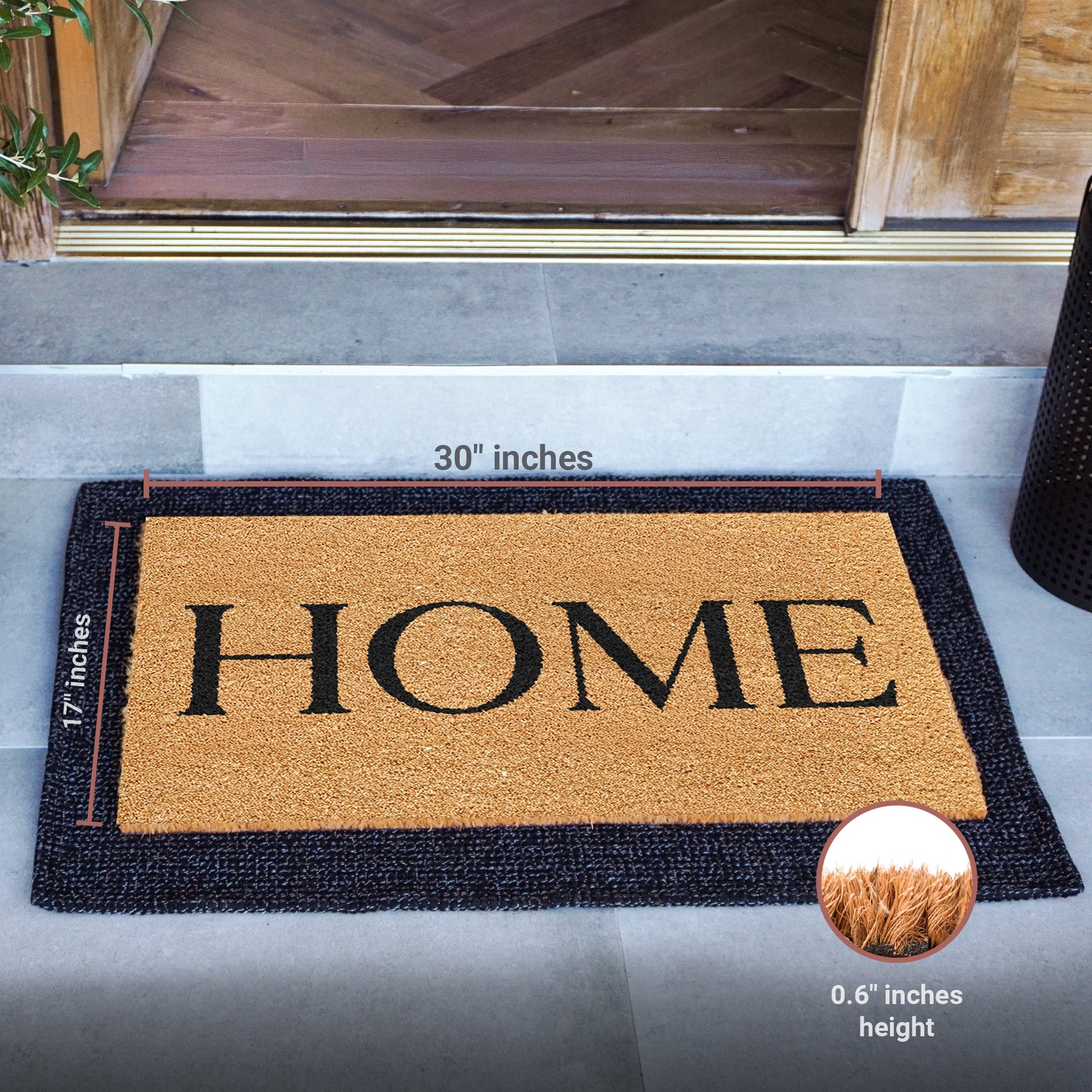 HOME Natural Coir Doormat - 17x30