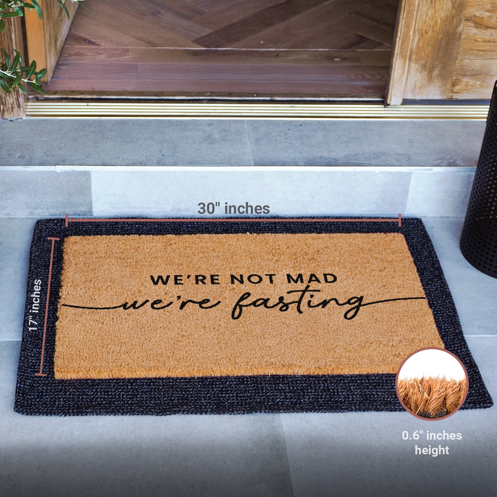 Not Mad, Just Fasting Natural Coir Doormat - 17x30