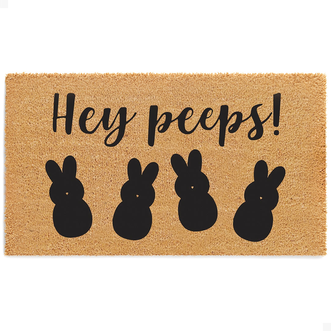 Hey Peeps Natural Coir Doormat - 17x30