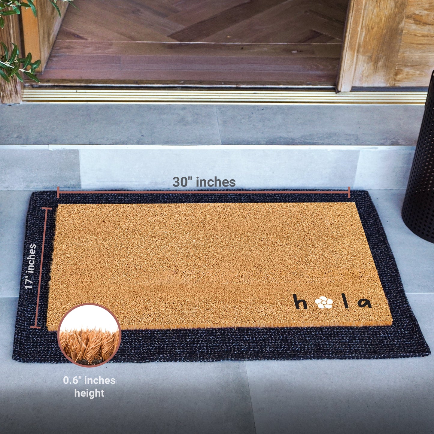 Hola Daisy Natural Coir Doormat - 17x30