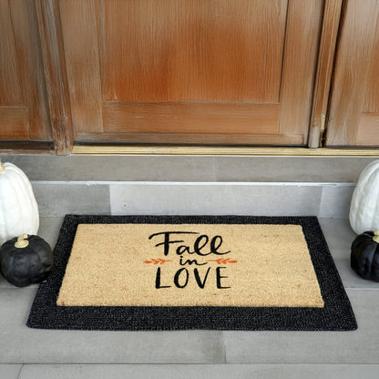 Fall in Love Natural Coir Doormat