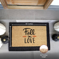 Fall in Love Natural Coir Doormat