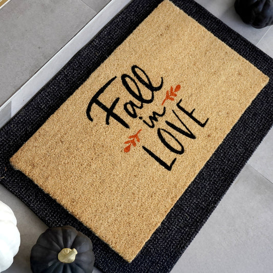 Fall in Love Natural Coir Doormat