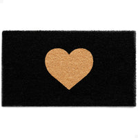 Midnight Heart Natural Coir Doormat
