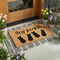 Hey Peeps Natural Coir Doormat - 17x30