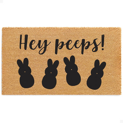 Hey Peeps Natural Coir Doormat - 17x30