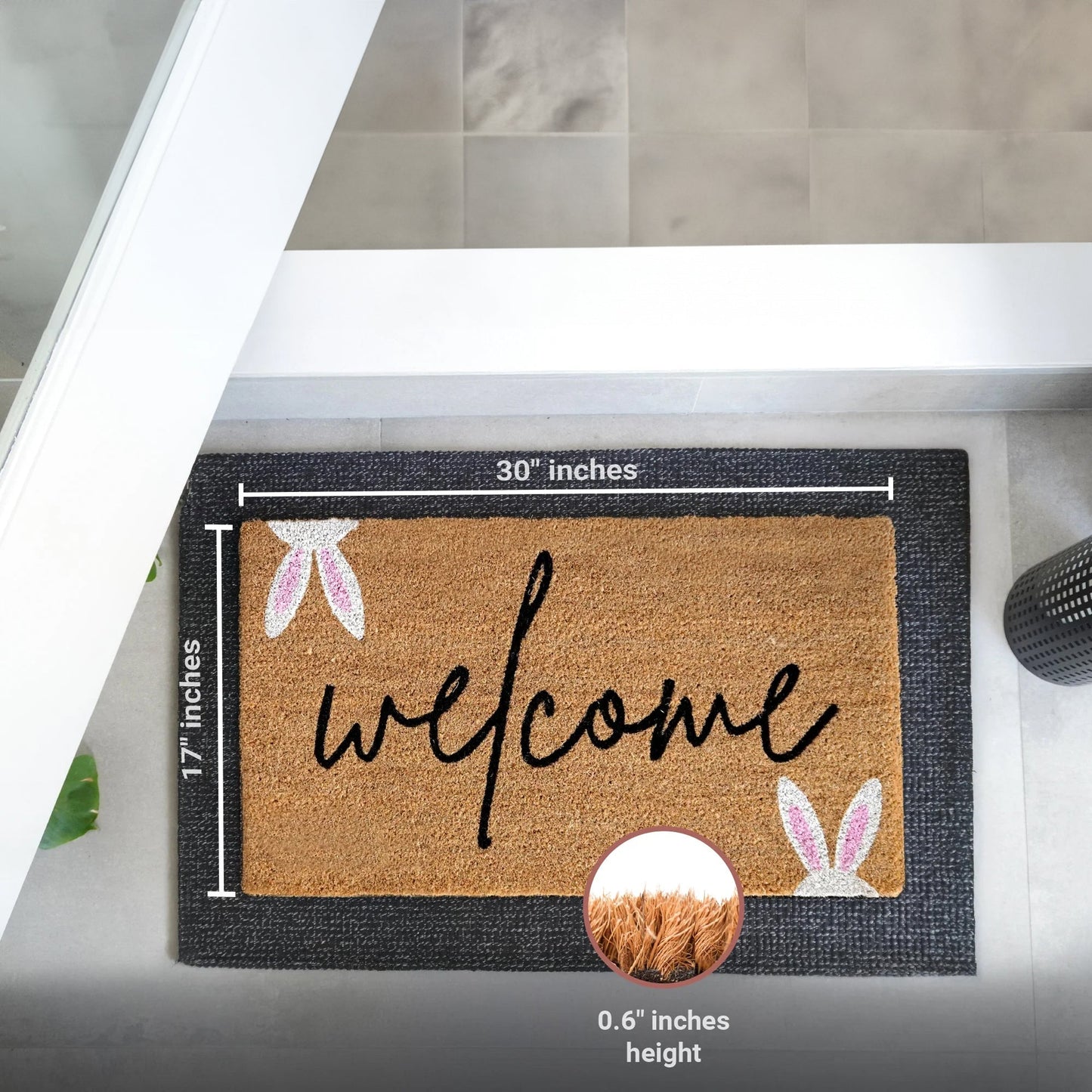 Easter Greetings Natural Coir Doormat - 17x30