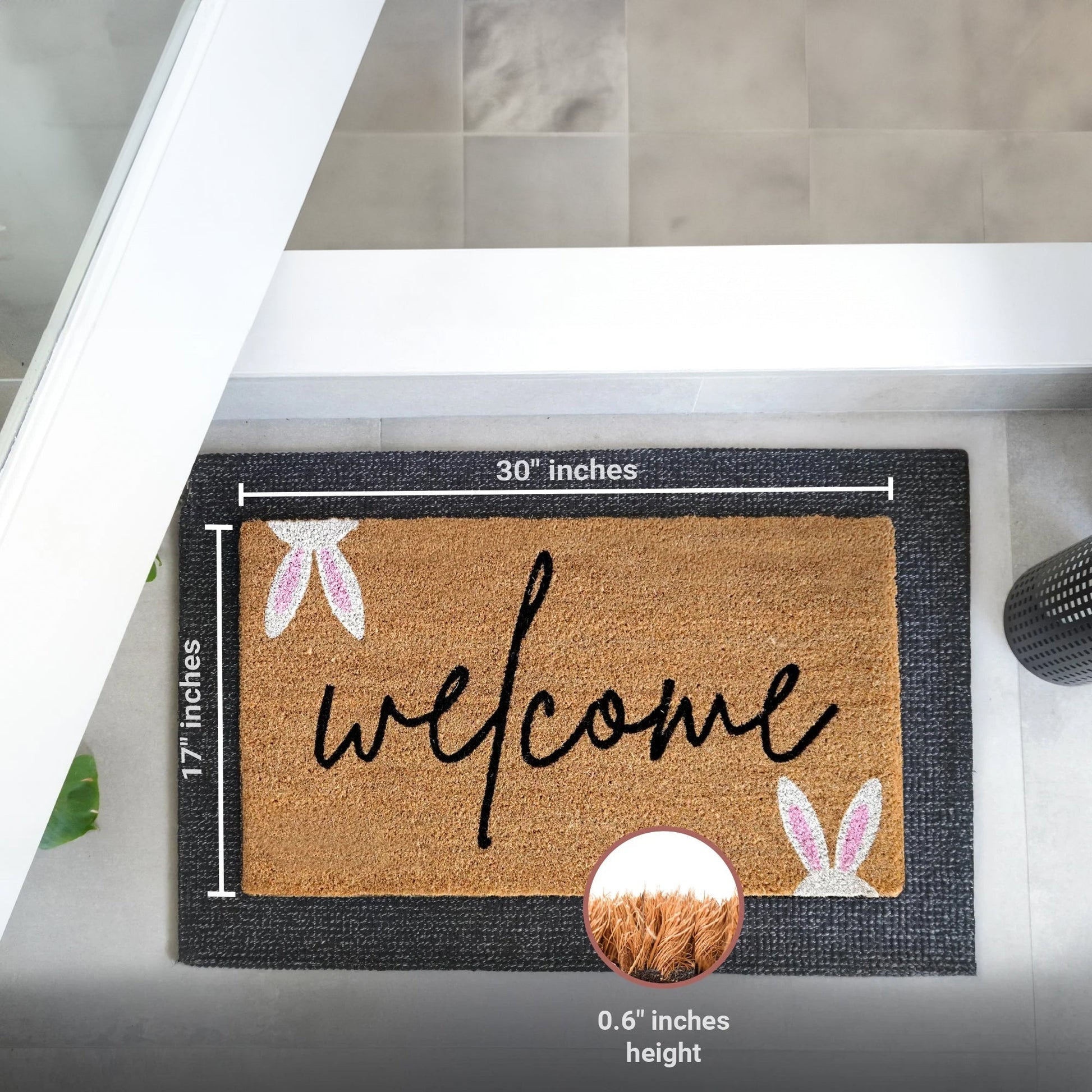 Easter Greetings Natural Coir Doormat - 17x30