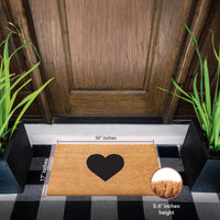 Bold Heart Natural Coir Doormat - 17x30