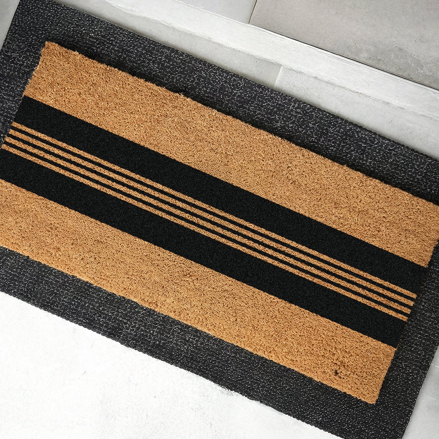 Parallel Charm Natural Coir Doormat - 24x48