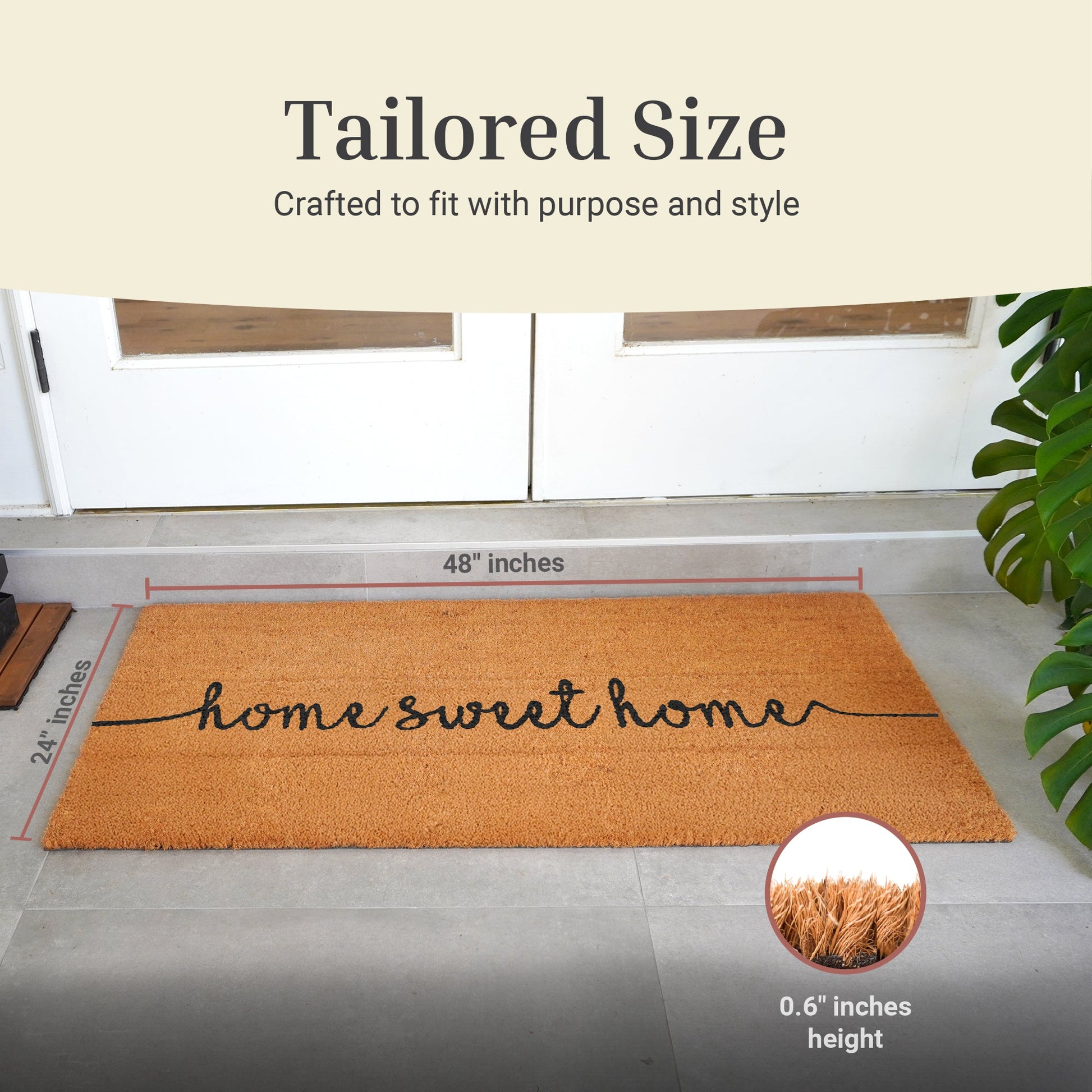 Natural Home Natural Coir Doormat - 24x48