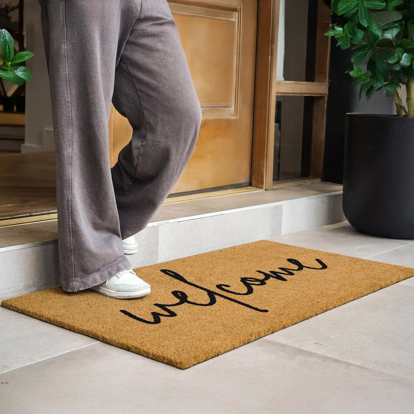 Warm Welcome Natural Coir Doormat - 24x48