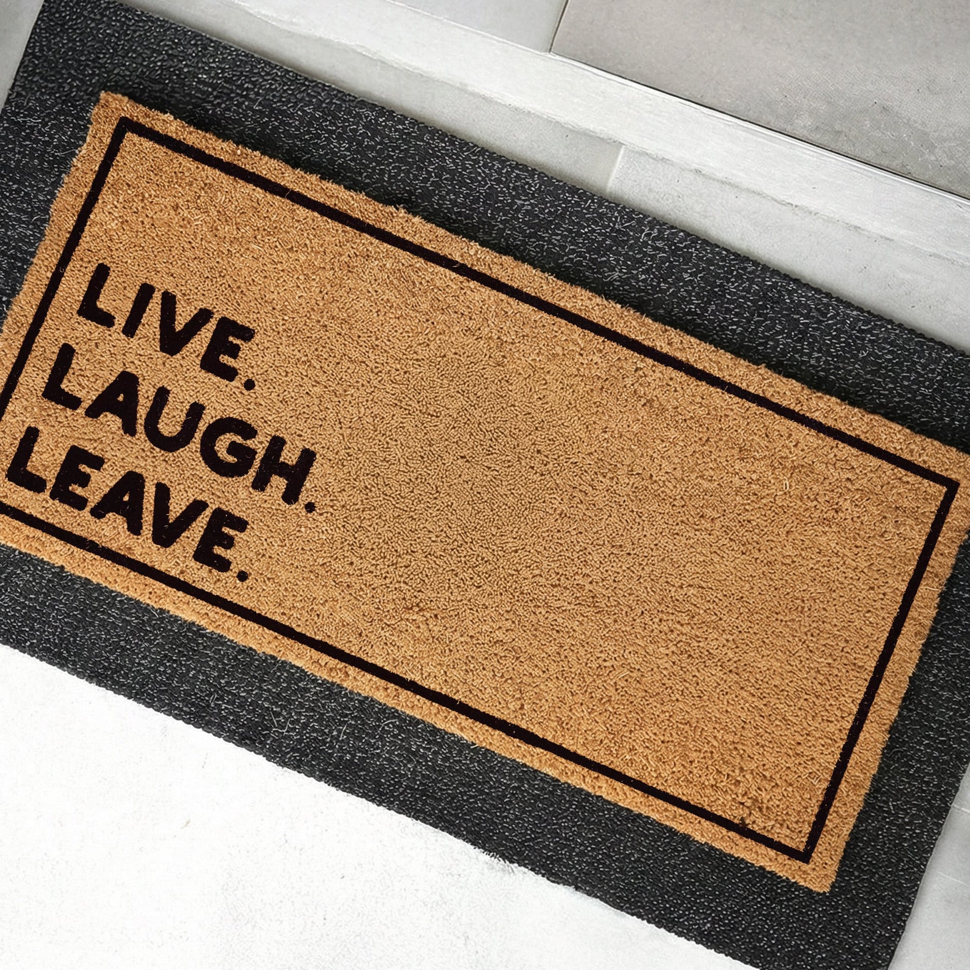 Live Laugh Leave Natural Coir Doormat - 24x48