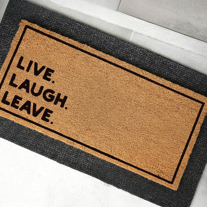 Live Laugh Leave Natural Coir Doormat - 24x48