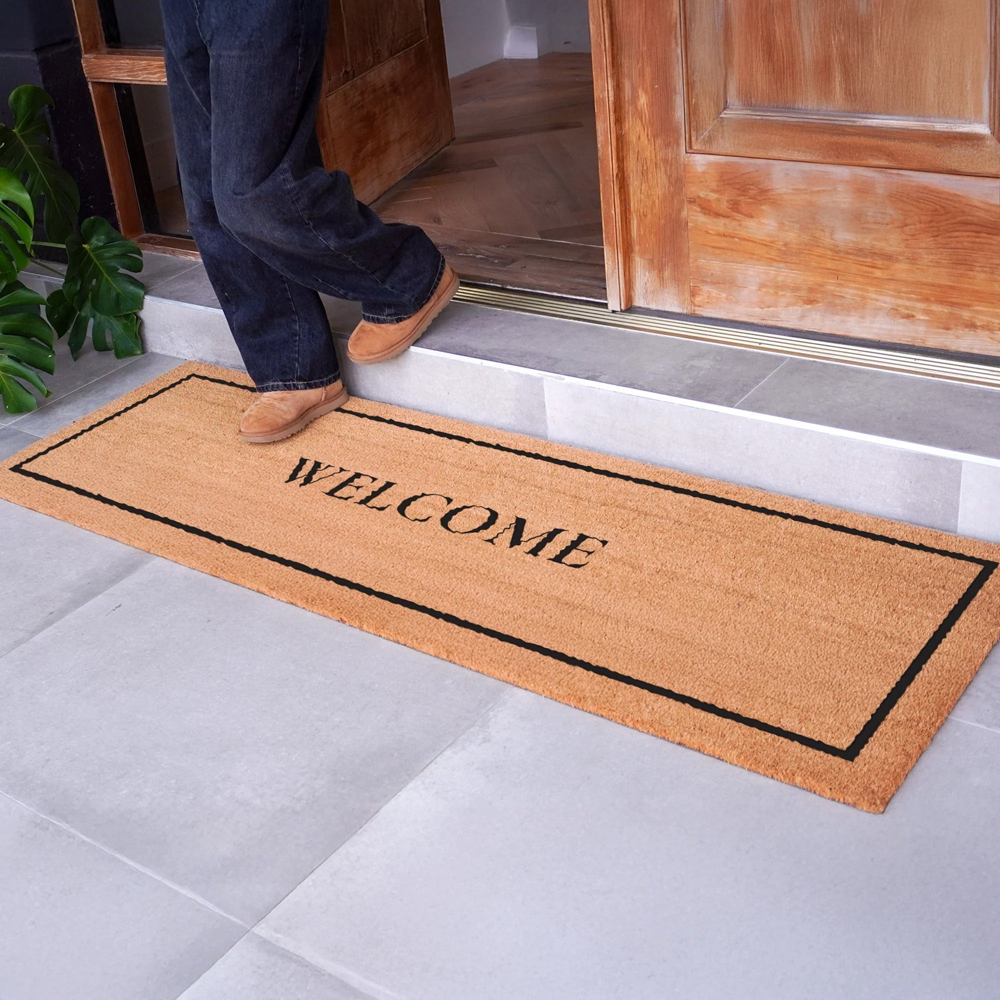 Classic Welcome Natural Coir Doormat - 24x72