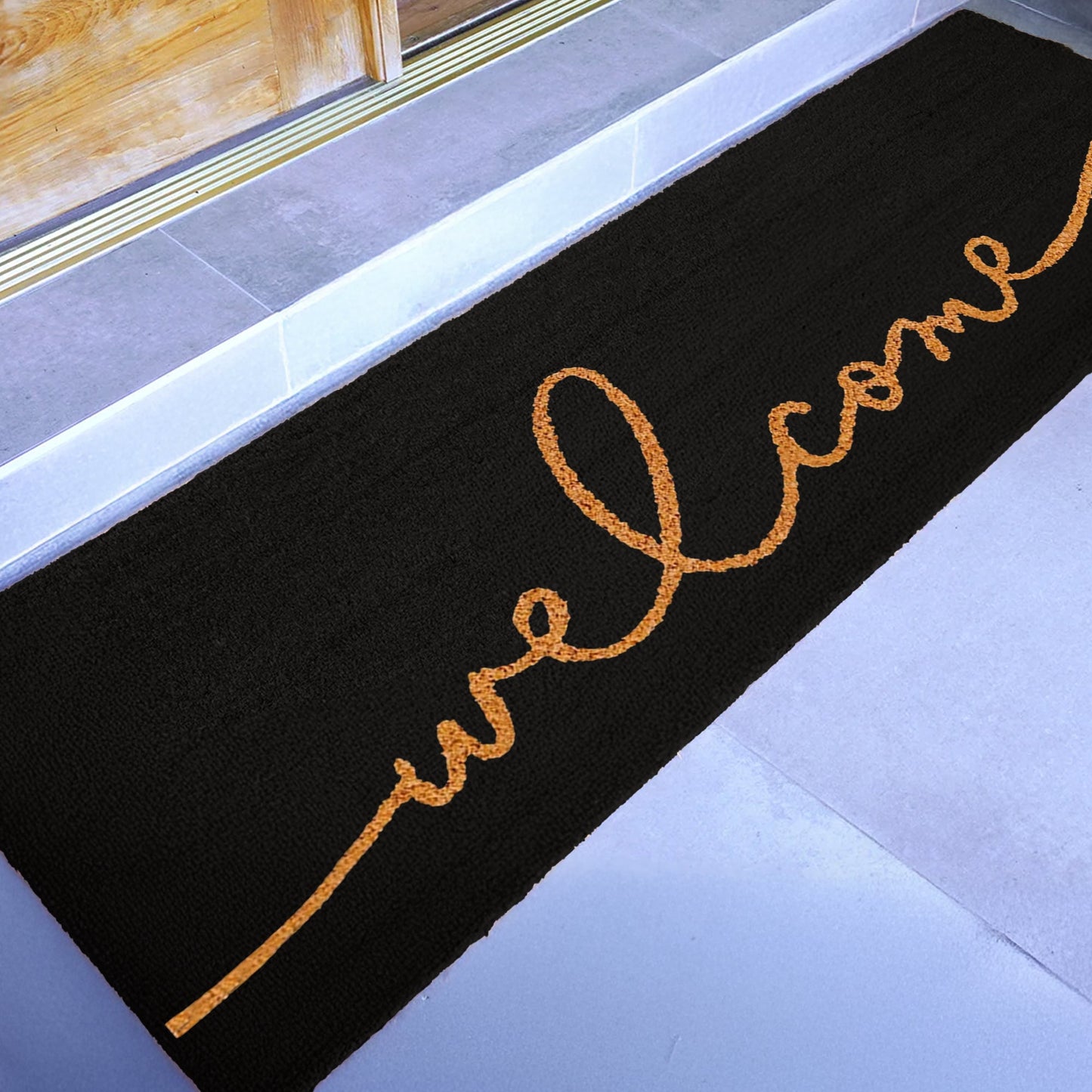 Nocturnal Greeting Natural Coir Doormat - 24x72