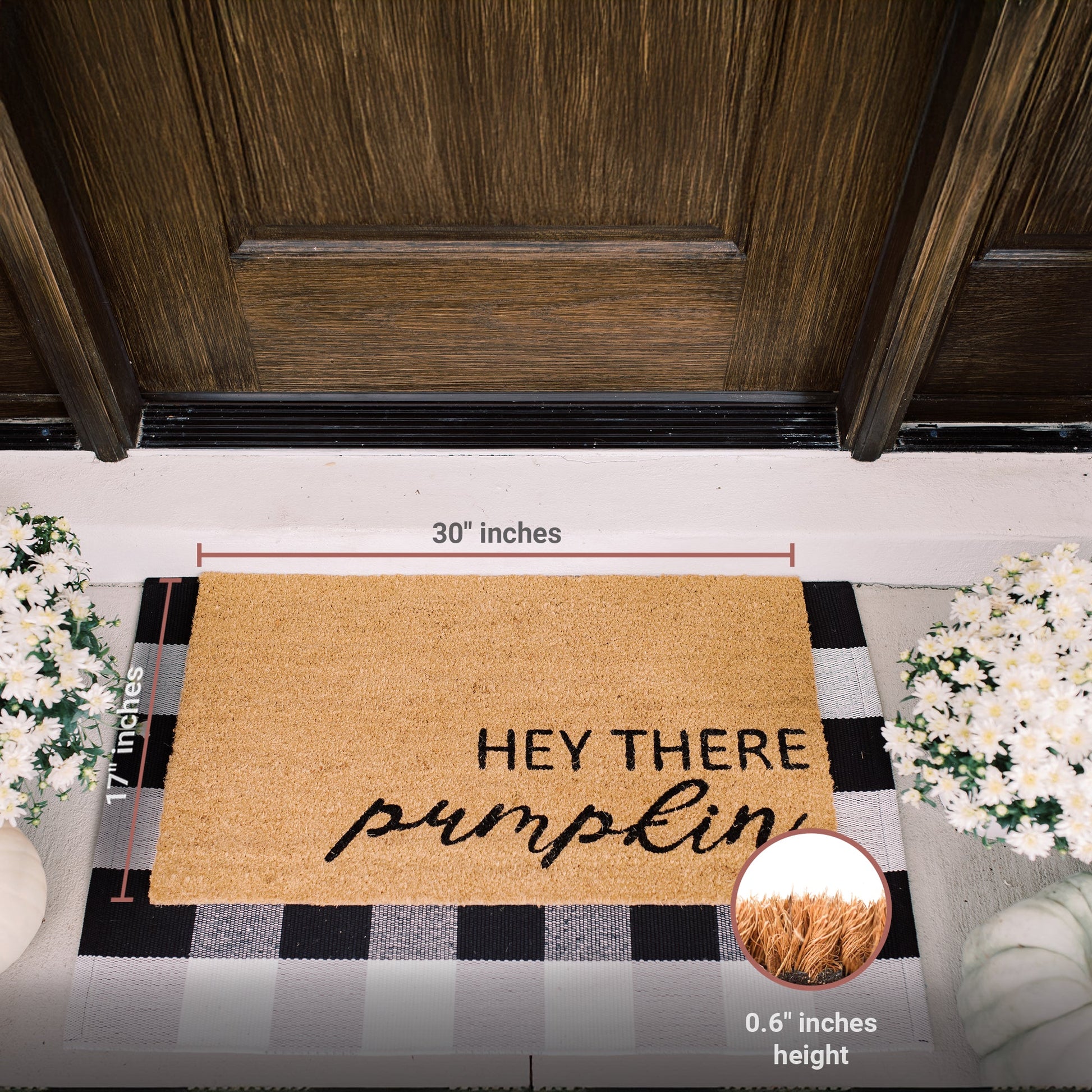 Hey There Pumpkin Natural Coir Doormat