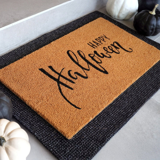 Happy Halloween Natural Coir Doormat