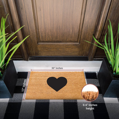 Bold Heart Natural Coir Doormat