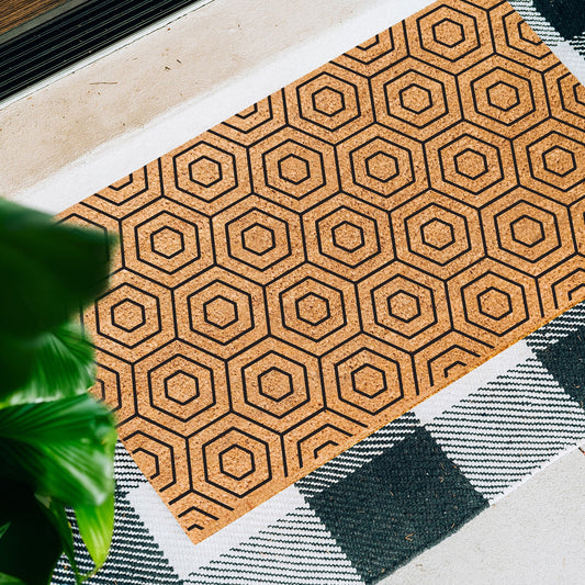 Hexa Charm Natural Coir Doormat