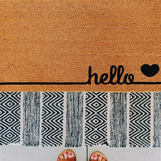 hello love Natural Coir Doormat