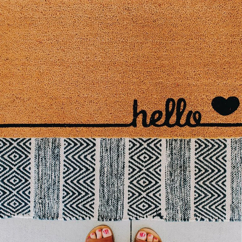 hello love Natural Coir Doormat