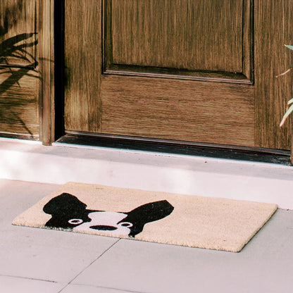 French Bulldog Natural Coir Doormat
