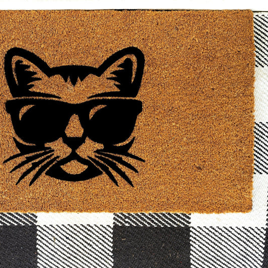 Whiskers Swag Natural Coir Doormat