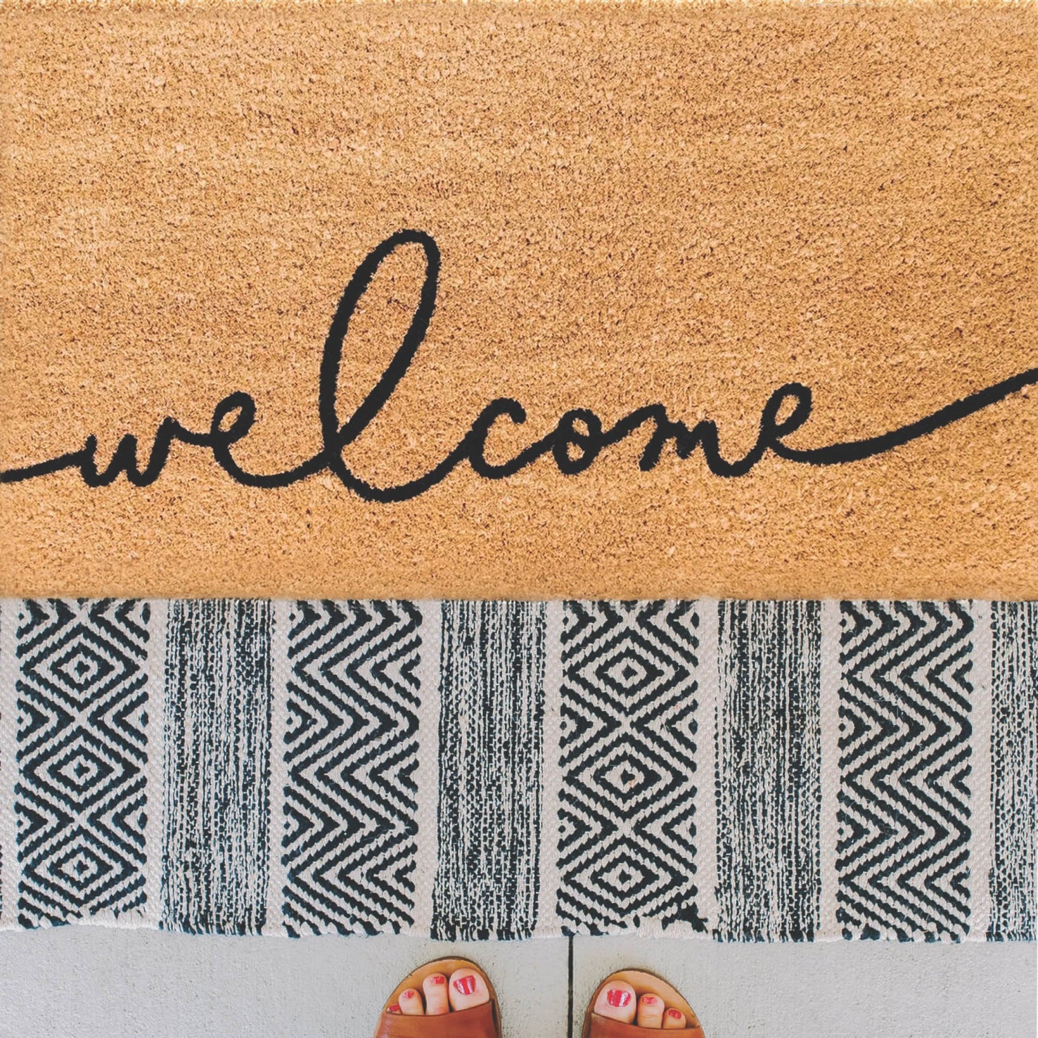 Warm Greeting Natural Coir Doormat