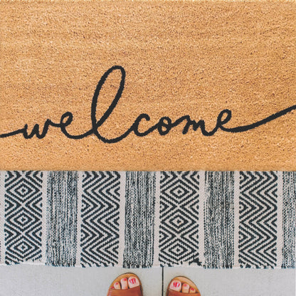 Warm Greeting Natural Coir Doormat