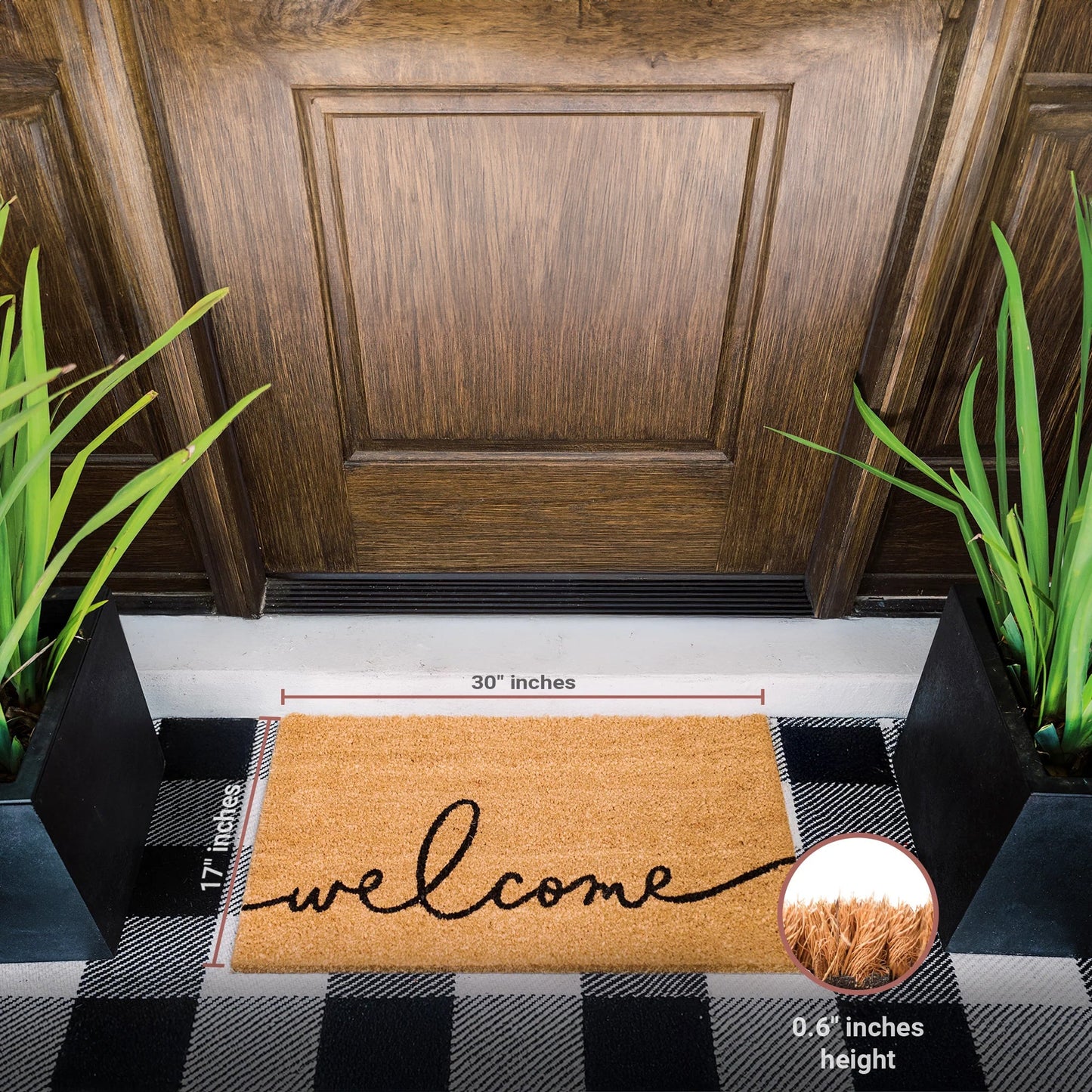 Warm Greeting Natural Coir Doormat