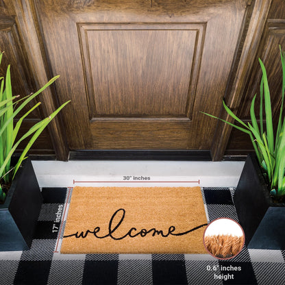Warm Greeting Natural Coir Doormat