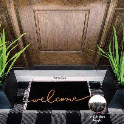 Nocturnal Greeting Natural Coir Doormat