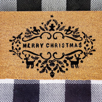 Merry Christmas Natural Coir Doormat
