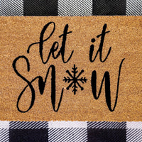 Let it Snow Natural Coir Doormat