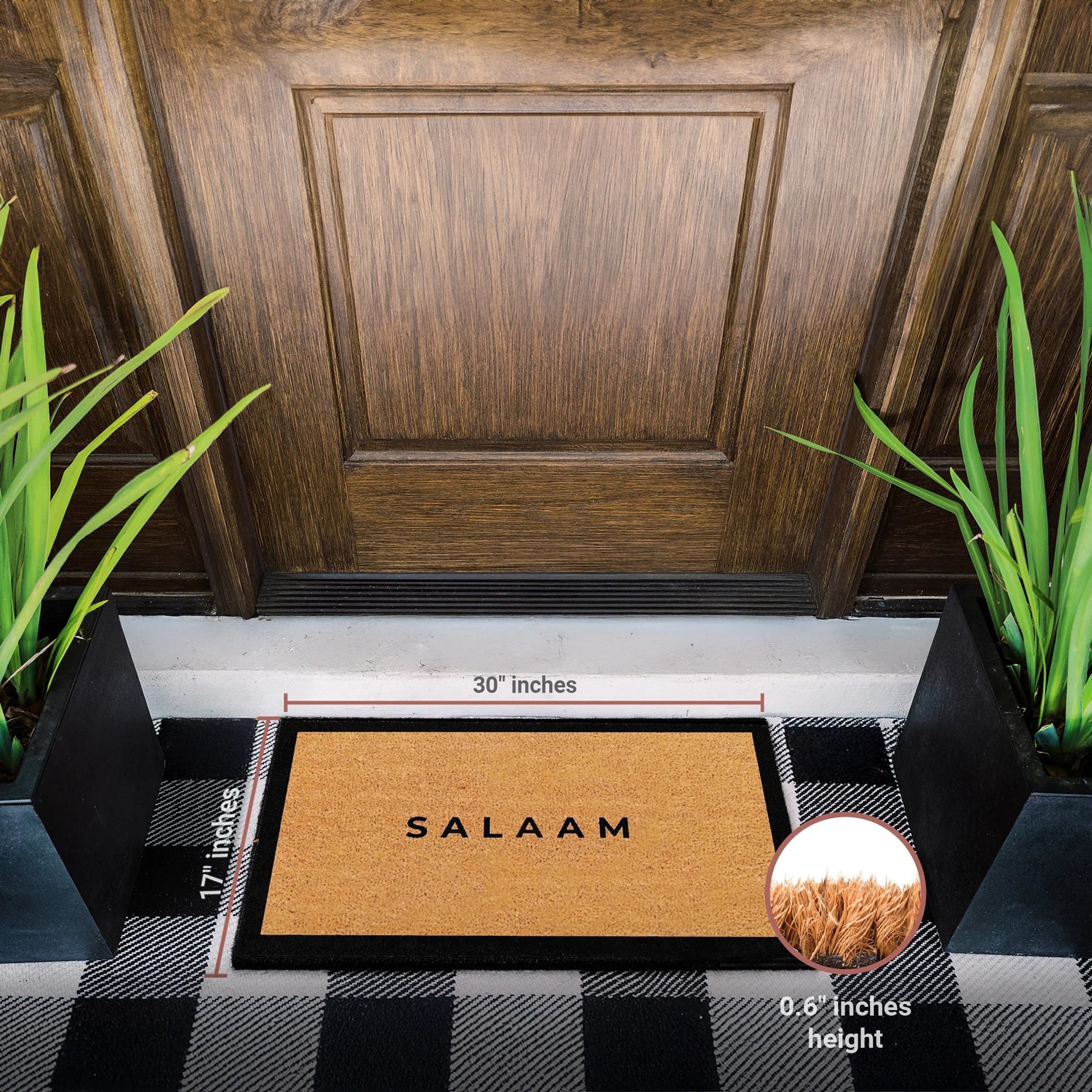 Peaceful Greeting Natural Coir Doormat