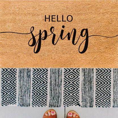Hello Spring Natural Coir Doormat