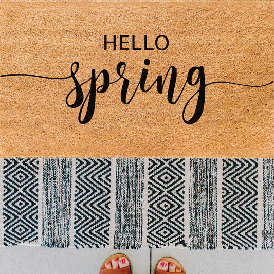 Hello Spring Natural Coir Doormat
