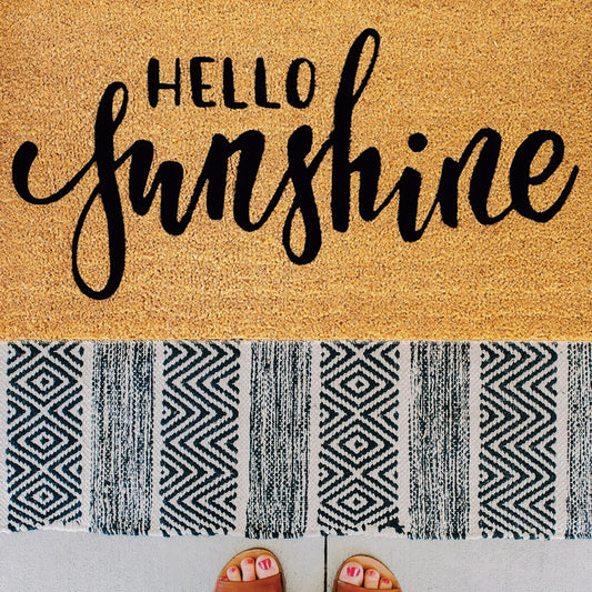 Hello Sunshine Natural Coir Doormat