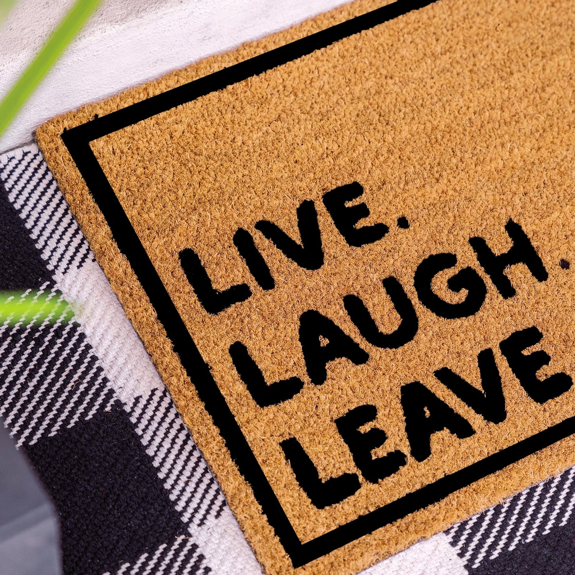 Live Laugh Leave Natural Coir Doormat