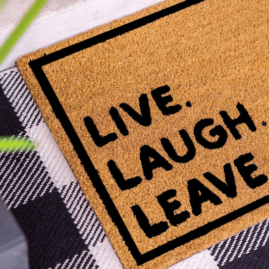 Live Laugh Leave Natural Coir Doormat