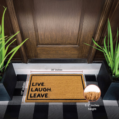Live Laugh Leave Natural Coir Doormat