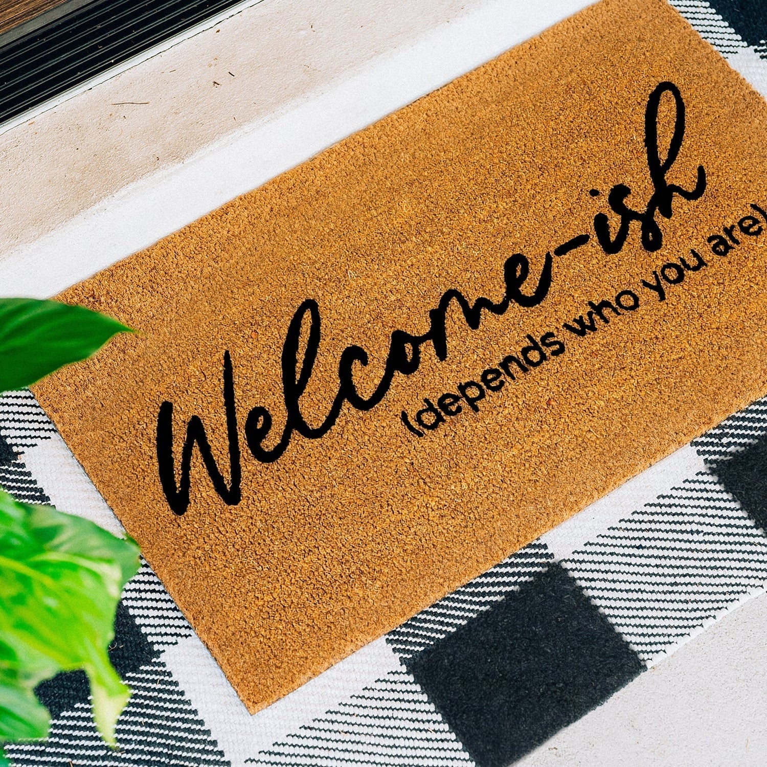 Welcome-ISH Natural Coir Doormat