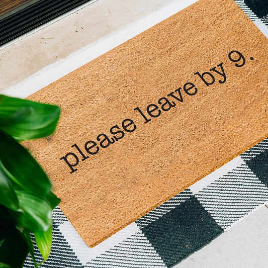 Goodbye at 9 Natural Coir Doormat